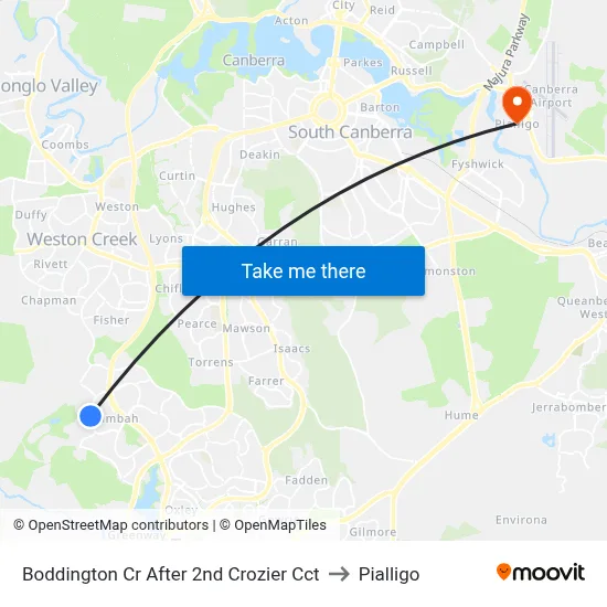 Boddington Cr After 2nd Crozier Cct to Pialligo map