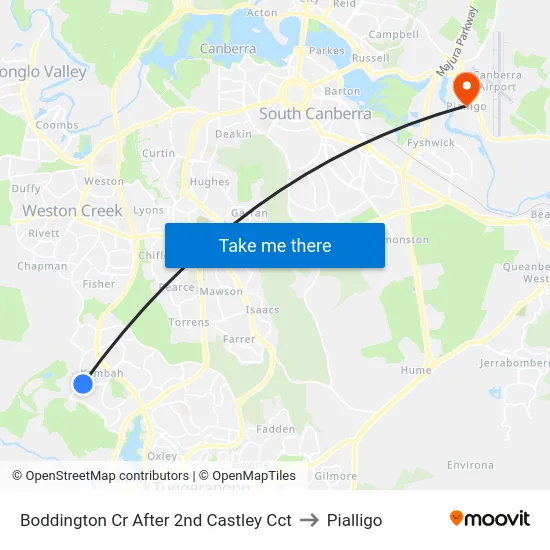 Boddington Cr After 2nd Castley Cct to Pialligo map