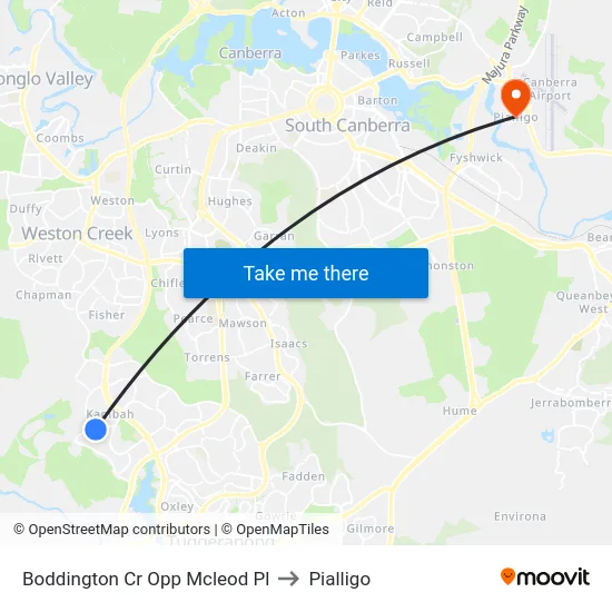 Boddington Cr Opp Mcleod Pl to Pialligo map