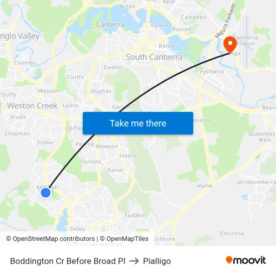 Boddington Cr Before Broad Pl to Pialligo map