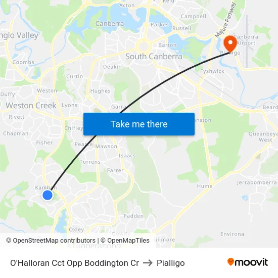 O'Halloran Cct Opp Boddington Cr to Pialligo map