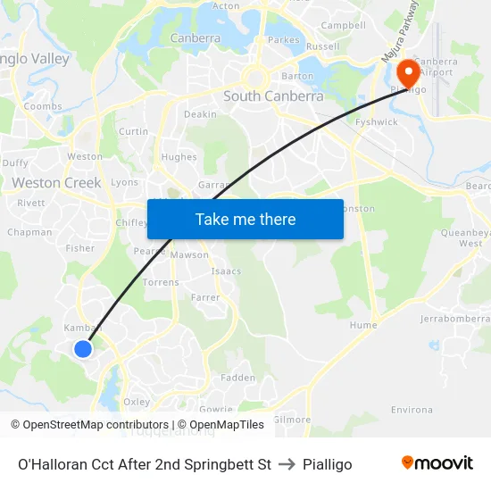 O'Halloran Cct After 2nd Springbett St to Pialligo map
