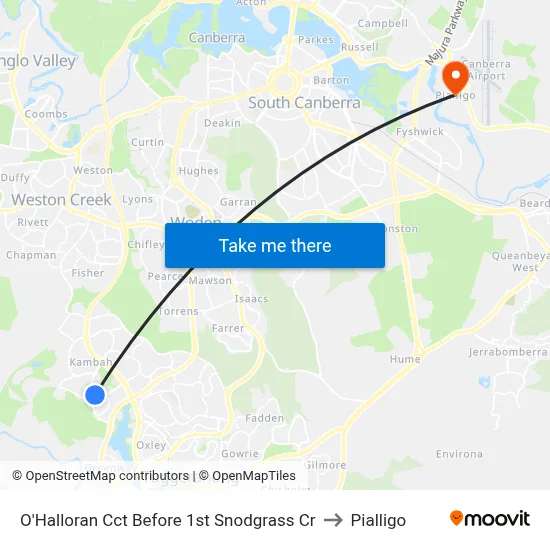 O'Halloran Cct Before 1st Snodgrass Cr to Pialligo map
