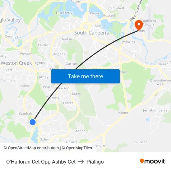 O'Halloran Cct Opp Ashby Cct to Pialligo map