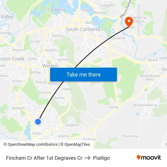 Fincham Cr After 1st Degraves Cr to Pialligo map