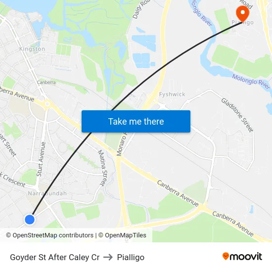 Goyder St After Caley Cr to Pialligo map