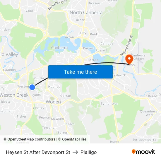 Heysen St After Devonport St to Pialligo map