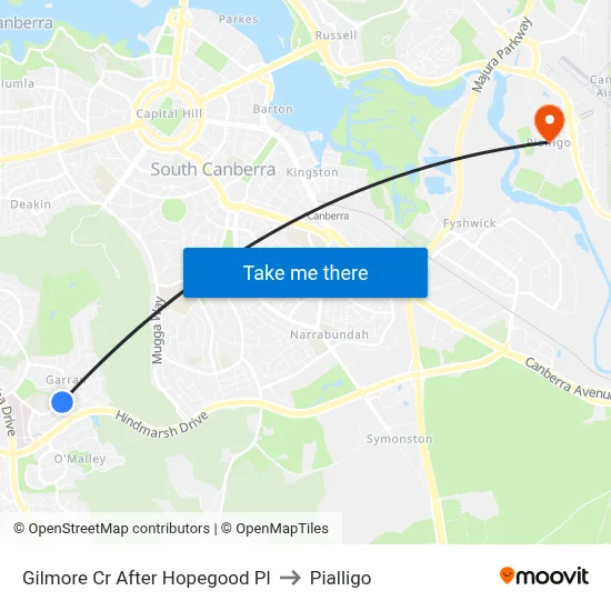 Gilmore Cr After Hopegood Pl to Pialligo map