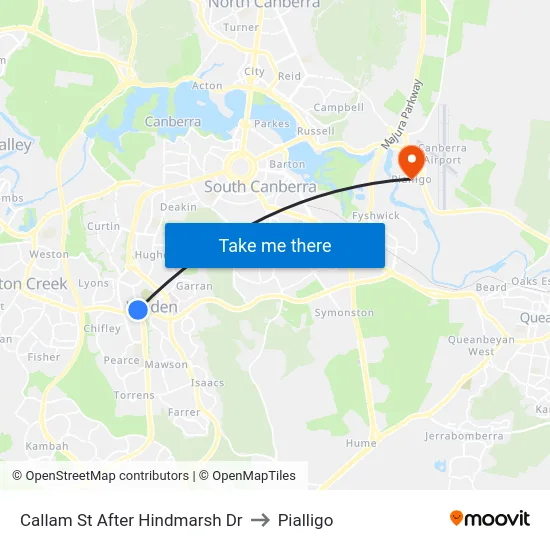 Callam St After Hindmarsh Dr to Pialligo map