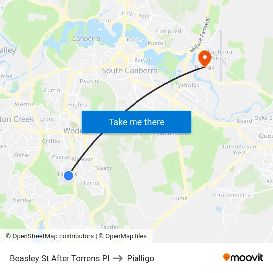 Beasley St After Torrens Pl to Pialligo map