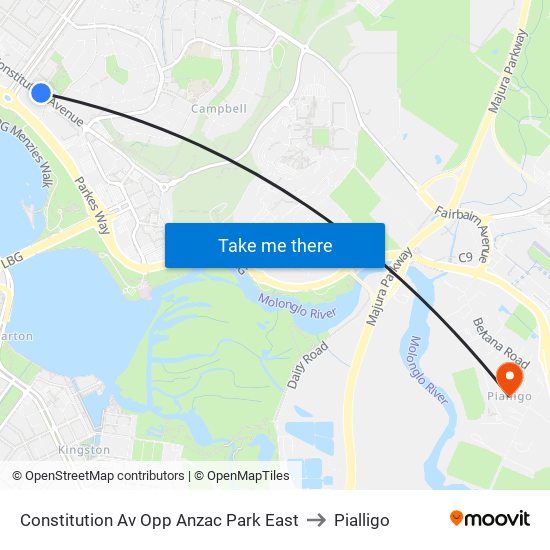 Constitution Av Opp Anzac Park East to Pialligo map