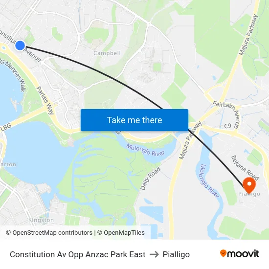 Constitution Av Opp Anzac Park East to Pialligo map