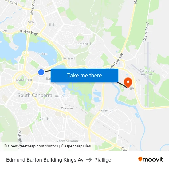 Edmund Barton Building Kings Av to Pialligo map