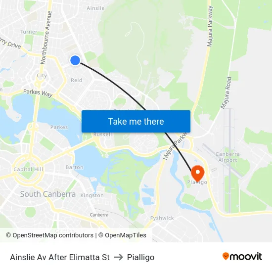 Ainslie Av After Elimatta St to Pialligo map