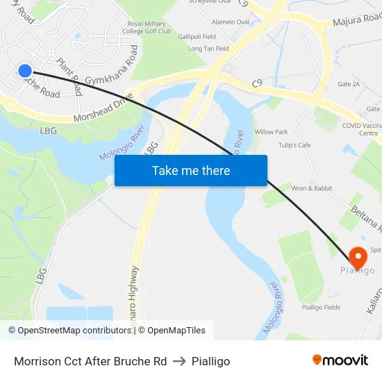 Morrison Cct After Bruche Rd to Pialligo map