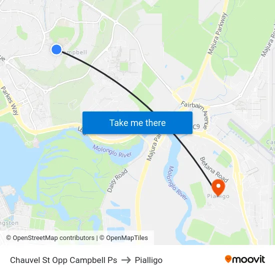 Chauvel St Opp Campbell Ps to Pialligo map