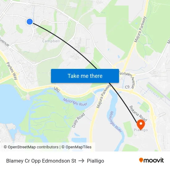 Blamey Cr Opp Edmondson St to Pialligo map