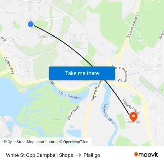White St Opp Campbell Shops to Pialligo map