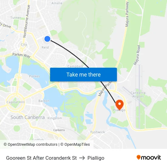 Gooreen St After Coranderrk St to Pialligo map