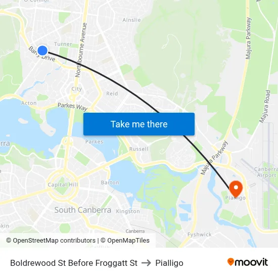 Boldrewood St Before Froggatt St to Pialligo map