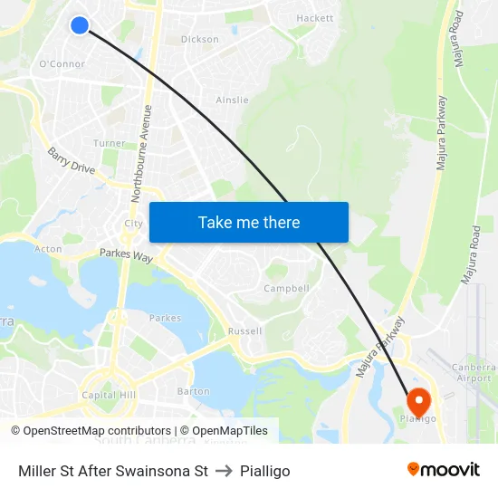 Miller St After Swainsona St to Pialligo map