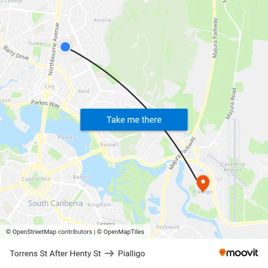 Torrens St After Henty St to Pialligo map