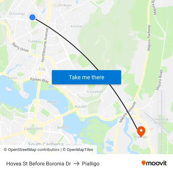 Hovea St Before Boronia Dr to Pialligo map