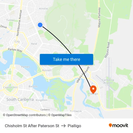 Chisholm St After Paterson St to Pialligo map