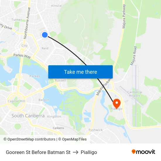Gooreen St Before Batman St to Pialligo map