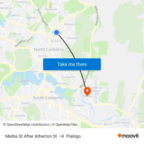 Melba St After Atherton St to Pialligo map