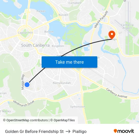 Golden Gr Before Friendship St to Pialligo map