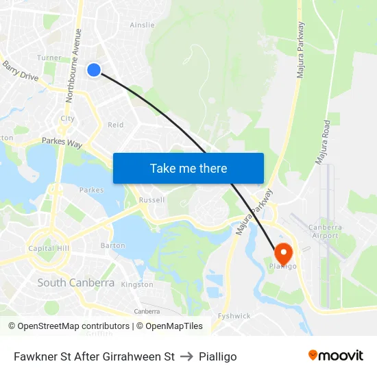 Fawkner St After Girrahween St to Pialligo map