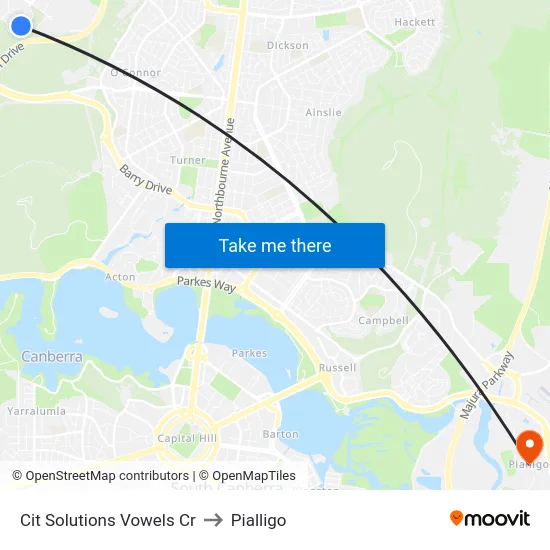 Cit Solutions Vowels Cr to Pialligo map