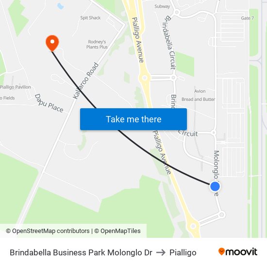 Brindabella Business Park Molonglo Dr to Pialligo map