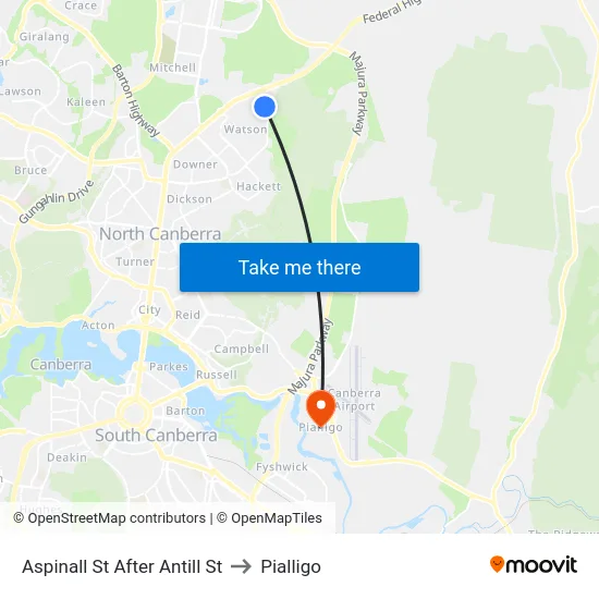 Aspinall St After Antill St to Pialligo map
