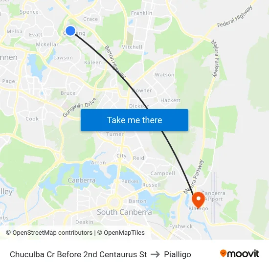 Chuculba Cr Before 2nd Centaurus St to Pialligo map
