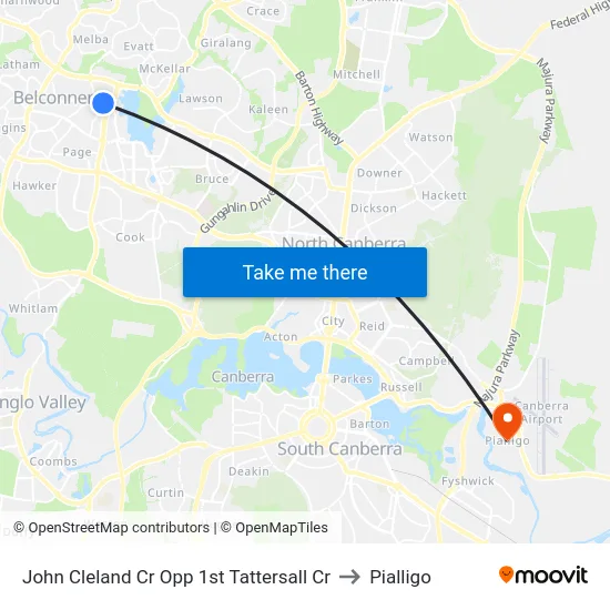 John Cleland Cr Opp 1st Tattersall Cr to Pialligo map