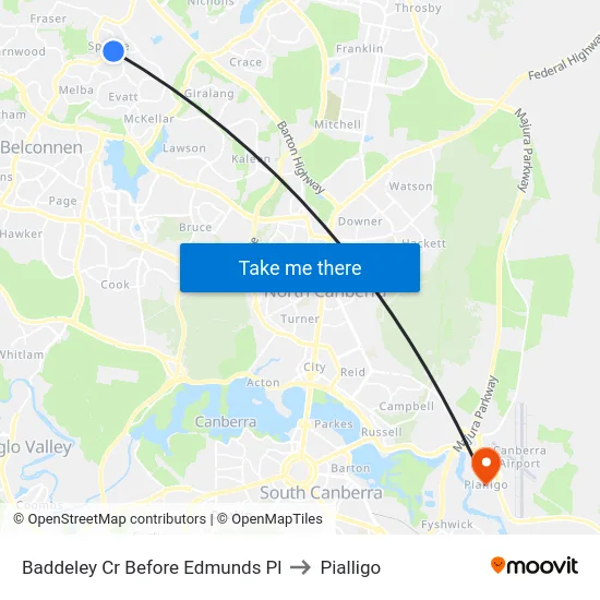 Baddeley Cr Before Edmunds Pl to Pialligo map