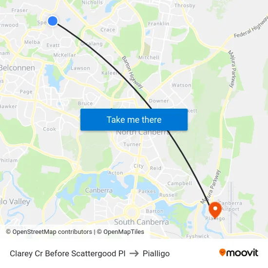 Clarey Cr Before Scattergood Pl to Pialligo map