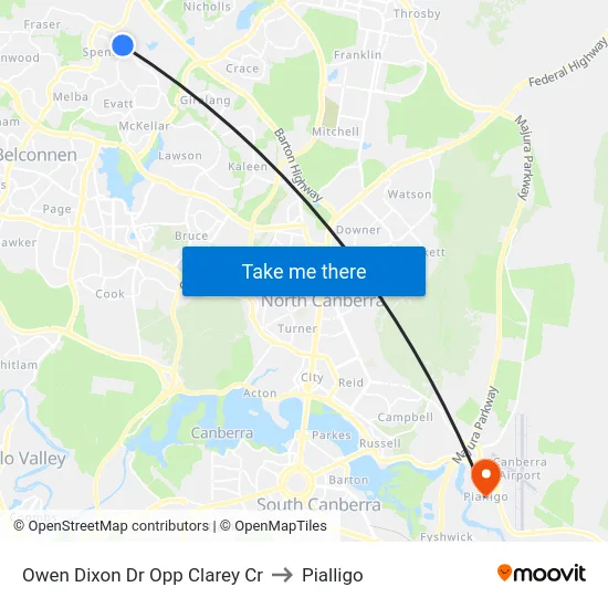 Owen Dixon Dr Opp Clarey Cr to Pialligo map