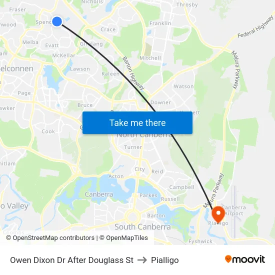 Owen Dixon Dr After Douglass St to Pialligo map