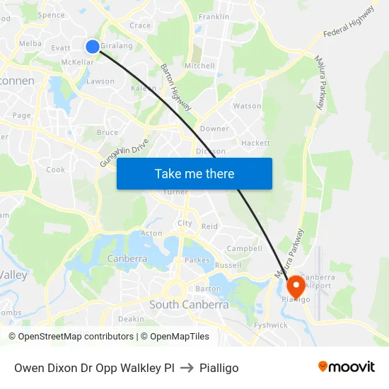 Owen Dixon Dr Opp Walkley Pl to Pialligo map