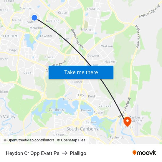 Heydon Cr Opp Evatt Ps to Pialligo map