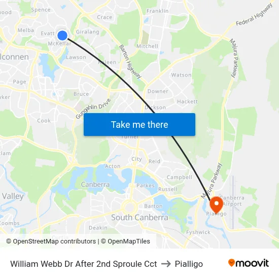 William Webb Dr After 2nd Sproule Cct to Pialligo map