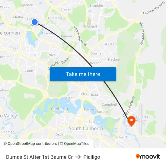 Dumas St After 1st Baume Cr to Pialligo map