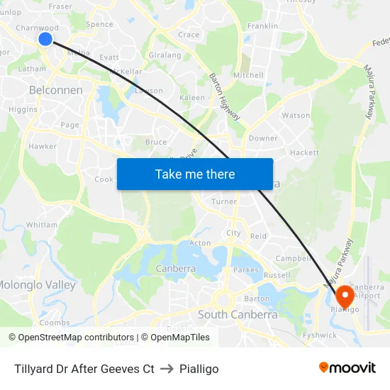 Tillyard Dr After Geeves Ct to Pialligo map