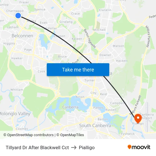 Tillyard Dr After Blackwell Cct to Pialligo map