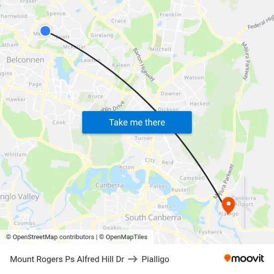 Mount Rogers Ps Alfred Hill Dr to Pialligo map