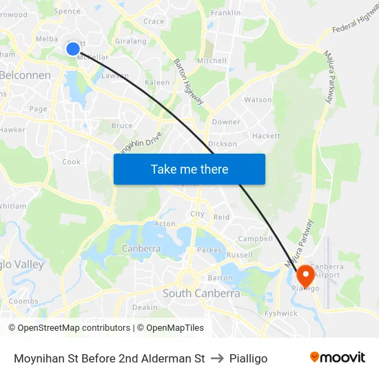 Moynihan St Before 2nd Alderman St to Pialligo map