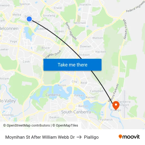 Moynihan St After William Webb Dr to Pialligo map